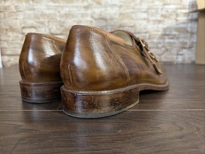 Vero Cuoio Men’s Dress Shoes Leather Double Monk Strap Italy Brown Sz 46 (12.5)