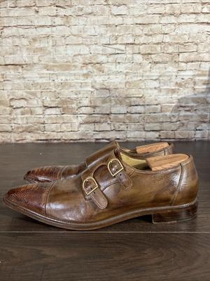 Vero Cuoio Men’s Dress Shoes Leather Double Monk Strap Italy Brown Sz 46 (12.5)