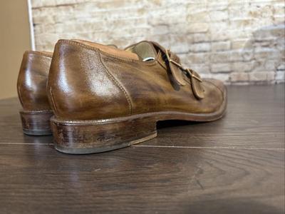 Vero Cuoio Men’s Dress Shoes Leather Double Monk Strap Italy Brown Sz 46 (12.5)