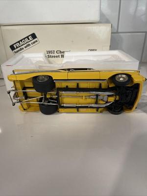 Danbury Mint 1957 Chevy Pro Street Hardtop Yellow Bel Air Diecast 1:24 Drag Car