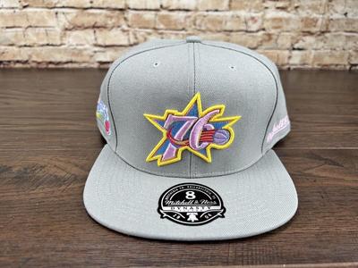 Philadelphia 76ers Mitchell & Ness NBA Fitted Hat Hardwood Cap Sixers Sz 8