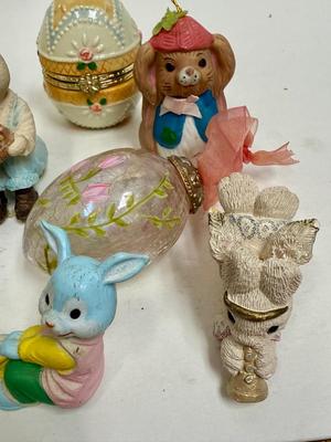Easter Bunny Rabbit Egg Trinket Box Decor Lot