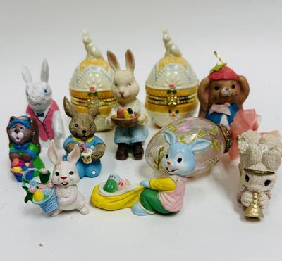 Easter Bunny Rabbit Egg Trinket Box Decor Lot