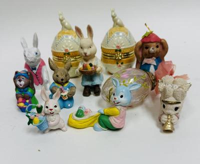 Easter Bunny Rabbit Egg Trinket Box Decor Lot
