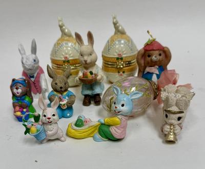 Easter Bunny Rabbit Egg Trinket Box Decor Lot