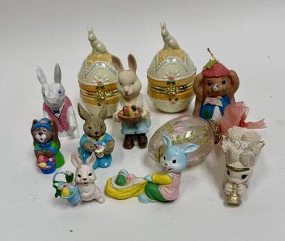 Easter Bunny Rabbit Egg Trinket Box Decor Lot