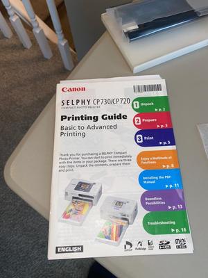 CANON SELPHY PHOTO PRINTER CP270 AND PAPER FOR POST CARDS