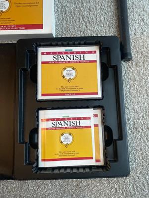 BARRON’S MASTERING SPANISH COMPLETE SET And A COOL PLUG-IN LIGHT & CLOCK TRANSISTOR RADIO AND MORE!