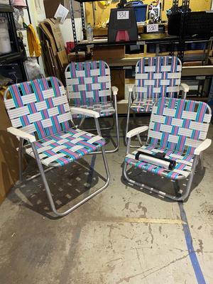 FOLDING LAWN CHAIRS AND BBQ GRILL LIGHT