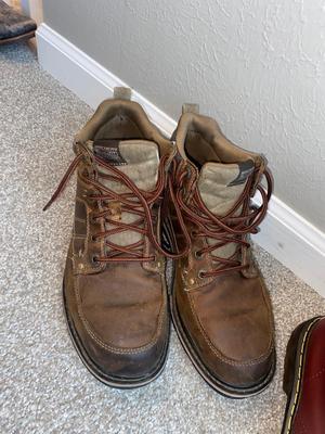 LIKE NEW MEN’S DOC MARTIN BOOTS SIZE 46 AND A PAIR OF SKETCHER’S SHOES SIZE 12