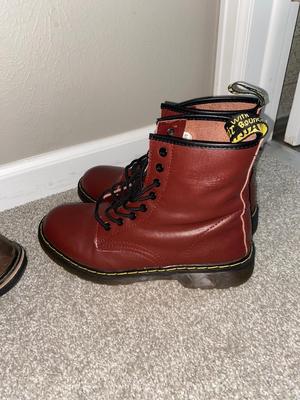 LIKE NEW MEN’S DOC MARTIN BOOTS SIZE 46 AND A PAIR OF SKETCHER’S SHOES SIZE 12