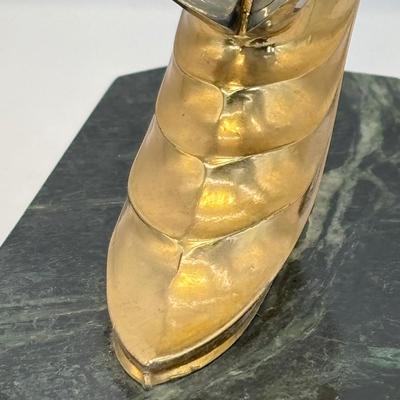 Lot 329: Vintage Swan Hood Ornament Mounted on a Marble Base