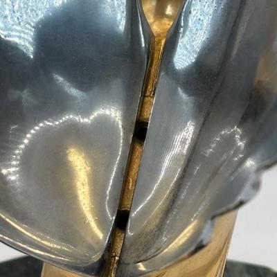 Lot 329: Vintage Swan Hood Ornament Mounted on a Marble Base