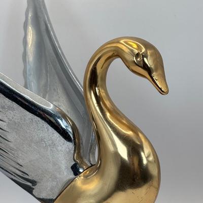 Lot 329: Vintage Swan Hood Ornament Mounted on a Marble Base