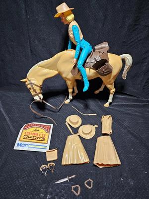 Vintage 1965 Jane West Doll With Horse, Assorted Riding Gear And Camp Supplies