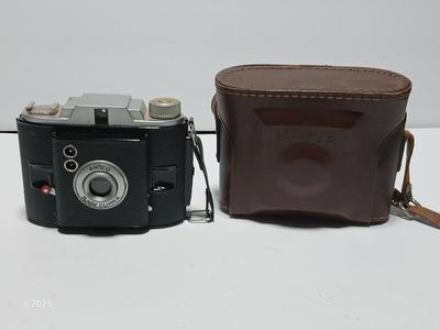 Vintage film camera 1940's Ansco Flash Clipper Camera with case