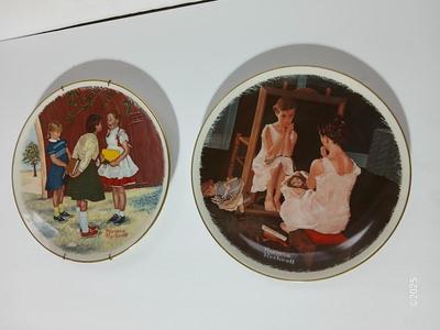 Two Gorham Norman Rockwell Collectible plates - Reflections on the Future and Missing tooth