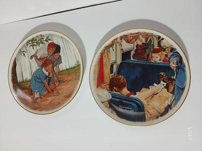 Two Gorham Norman Rockwell Collectible plates - Uninvited Guest and The Challenge
