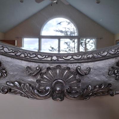 Large Silver Italian Baroque-Style Beveled Mirror (PB-SD)