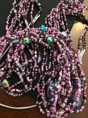 Beautiful Multi Strand Glass Beaded Necklace