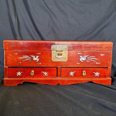 Chinese Rosewood Jewelry Chest with Mother-of-Pearl Inlay (PB-SD)