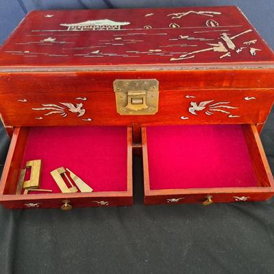 Chinese Rosewood Jewelry Chest with Mother-of-Pearl Inlay (PB-SD)