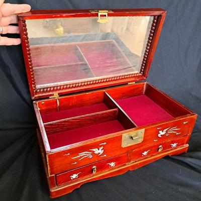 Chinese Rosewood Jewelry Chest with Mother-of-Pearl Inlay (PB-SD)