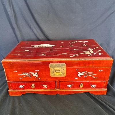 Chinese Rosewood Jewelry Chest with Mother-of-Pearl Inlay (PB-SD)