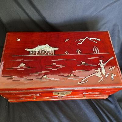 Chinese Rosewood Jewelry Chest with Mother-of-Pearl Inlay (PB-SD)