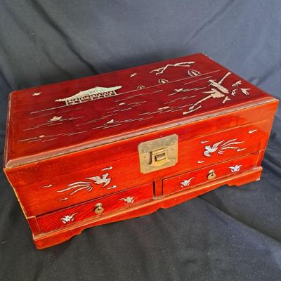 Chinese Rosewood Jewelry Chest with Mother-of-Pearl Inlay (PB-SD)