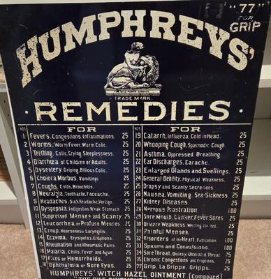LOT 1: Caricature by Jack Davis of a Chaotic Hospital Scene, Vintage Humphreys' Remedies Sign, The Philadelphia Medical &...