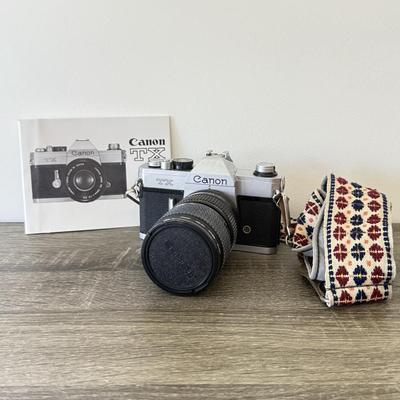 LOT 1K: Vintage Canon TX 35mm Film Camera w/ Lens & Manual