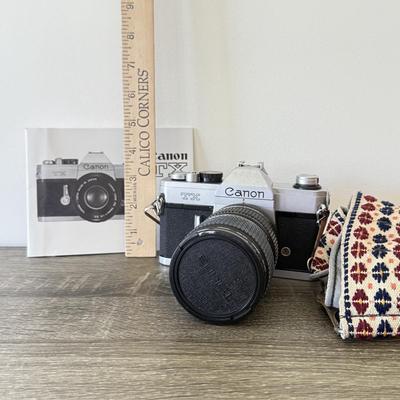 LOT 1K: Vintage Canon TX 35mm Film Camera w/ Lens & Manual