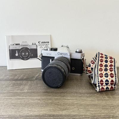 LOT 1K: Vintage Canon TX 35mm Film Camera w/ Lens & Manual
