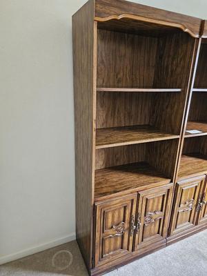 Nice sturdy bookshelf with under-storage. They don't make them like this anymore!!