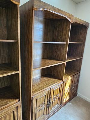 Nice sturdy bookshelf with under-storage. They don't make them like this anymore!!