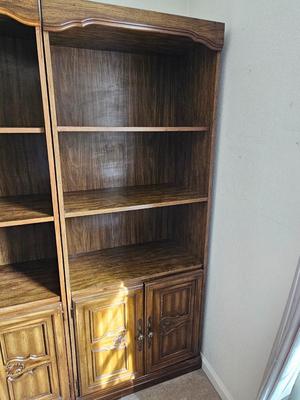 Nice sturdy bookshelf with under-storage. They don't make them like this anymore!!