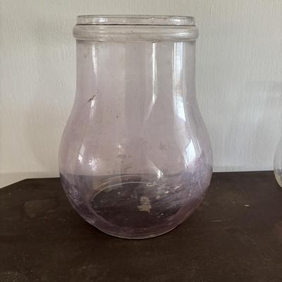 LOT 82: Vintage Oil Lanterns Globes: Unmarked Railroad, Clear & Red Dietz