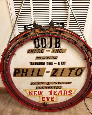 Lot #205 Philip Zito - noted Jazz Drummer & Bandleader - New Year's Eve Sign