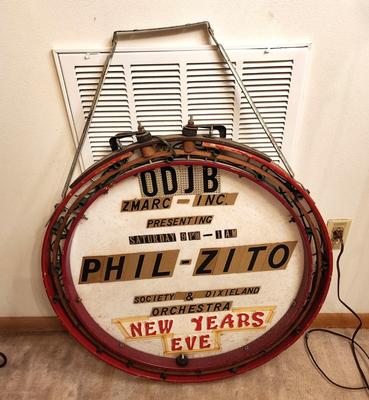 Lot #205 Philip Zito - noted Jazz Drummer & Bandleader - New Year's Eve Sign