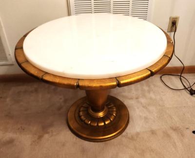 Lot #206 Contemporary Center/Coffee/Lamp Table - Marble Top