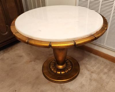Lot #206 Contemporary Center/Coffee/Lamp Table - Marble Top