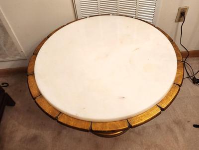 Lot #206 Contemporary Center/Coffee/Lamp Table - Marble Top