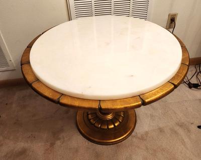 Lot #206 Contemporary Center/Coffee/Lamp Table - Marble Top