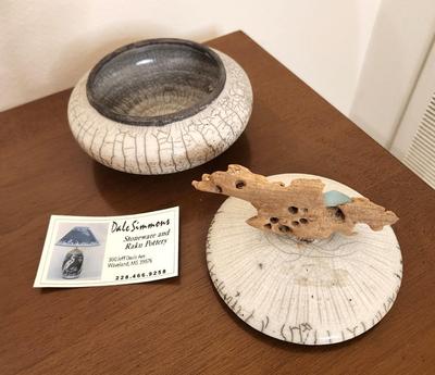 Lot #210 Dale Simmons Pottery Covered Jar with Driftwood Lide