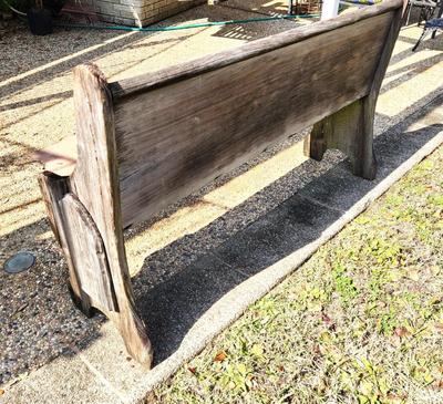 Lot #213 Primitive Cypress Bench - Church Pew