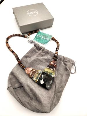 Lot #221 Jay King Petrified Wood/Polished Stone Necklace
