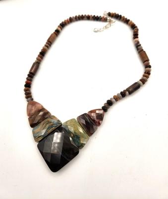 Lot #221 Jay King Petrified Wood/Polished Stone Necklace