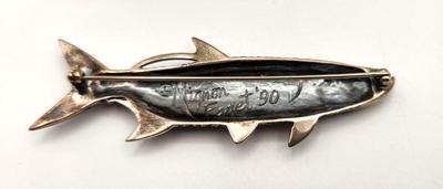 Lot #224 Vintage Mignon Faget Sterling Silver Brooch - Gar Fish