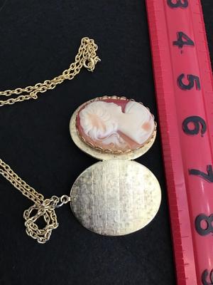 Cameo Locket Pendant with Chain